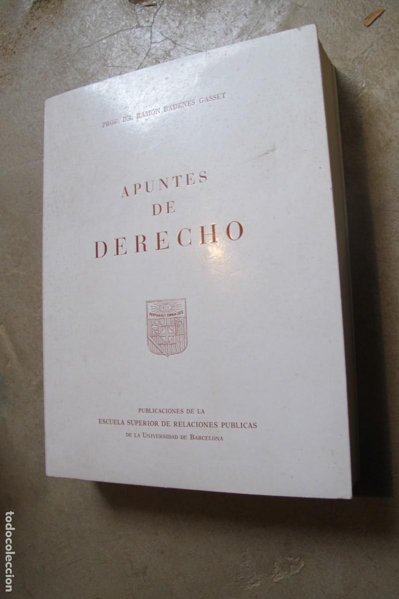 Libros: APUNTES DE DERECHO. PROF. DR. RAMON BADENES GASSET - Foto 1