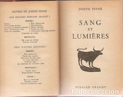 Libros: SANG ET LUMI&Egrave;RES - PEYR&Eacute;, Joseph - Foto 1