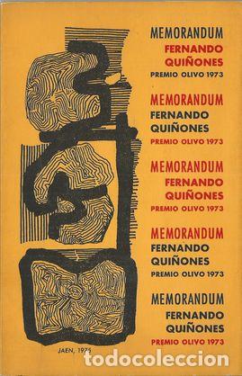 Libros: MEMORANDUM - QUI&Ntilde;ONES, Fernando - Foto 1