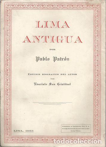 Libros: LIMA ANTIGUA - PATR&Oacute;N, Pablo - Foto 1