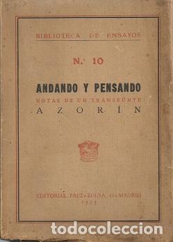 Libros: ANDANDO Y PENSANDO, NOTAS DE UN TRANSE&Uacute;NTE - AZORIN - Foto 1