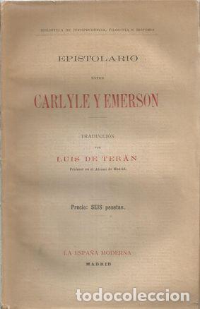 Libros: EPISTOLARIO - CARLYLE Y EMERSON - Foto 1