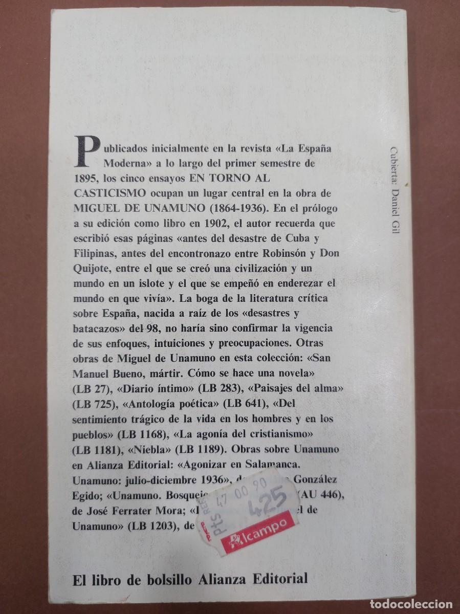 Libros: EN TORNO AL CASTICISMO - Unamuno, Miguel de unamuno - Foto 2