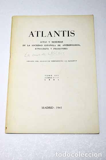 Libros: Atlantis: actas y memorias de la Sociedad Espa&ntilde;ola de Antropolog&iacute;a, Etnograf&iacute;a y Prehistoria