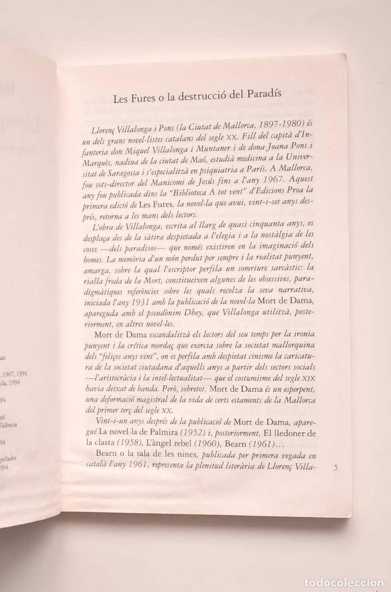 Libros: Les fures - VILLALONGA, Lloren&ccedil; - Foto 3