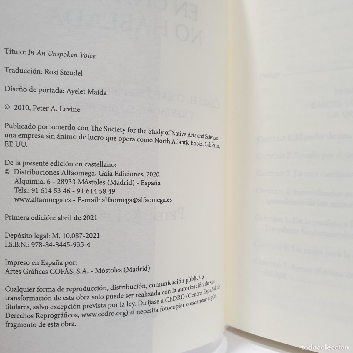 Libros: EN UNA VOZ NO HABLADA - Peter A. Levine * - Foto 5