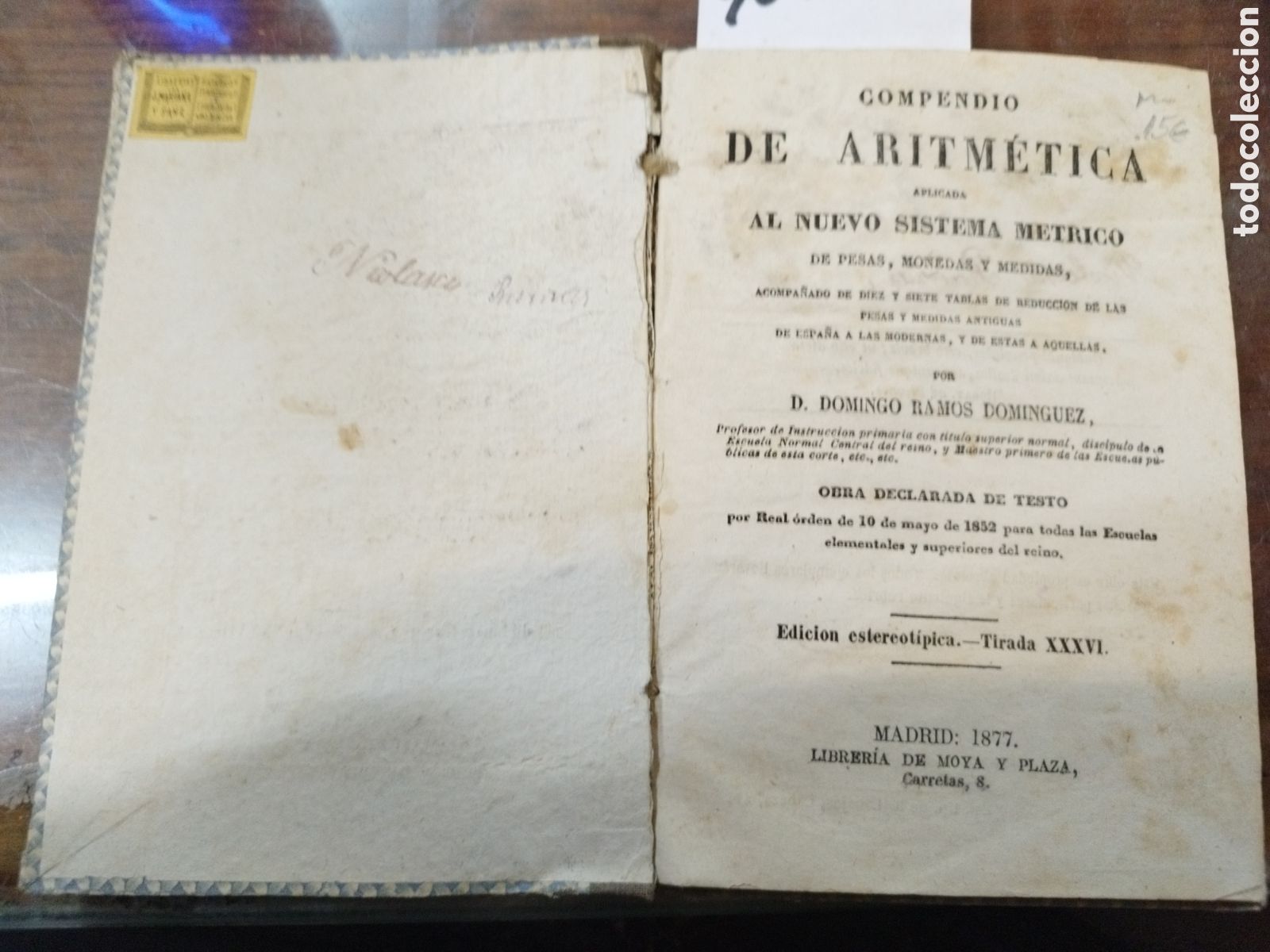 Livres: COMPENDIO DE ARITMETICA APLICADA AL NUEVO SISTEMA METRICO DE PESAS,MONEDAS Y MEDIDAS - RAMOS DOMINGU