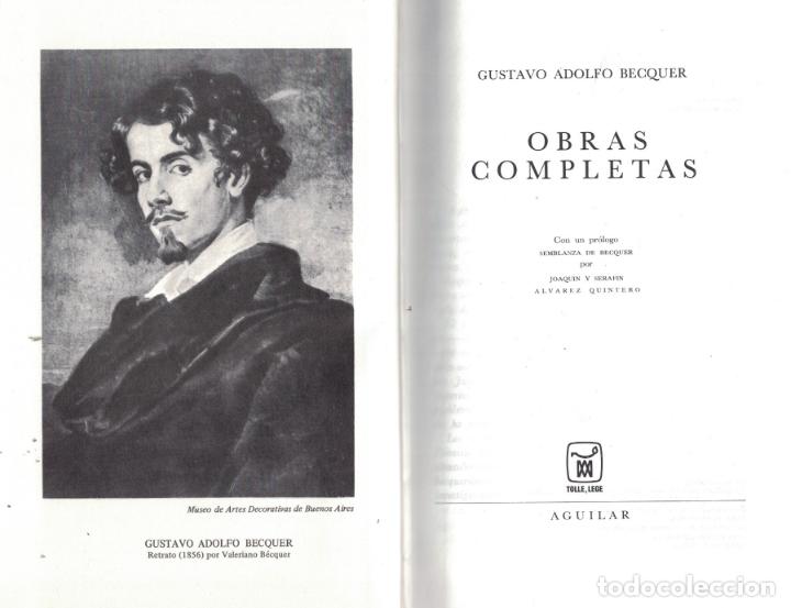 Libros: OBRAS COMPLETAS. - Becquer. Gustavo Adolfo, - Foto 1