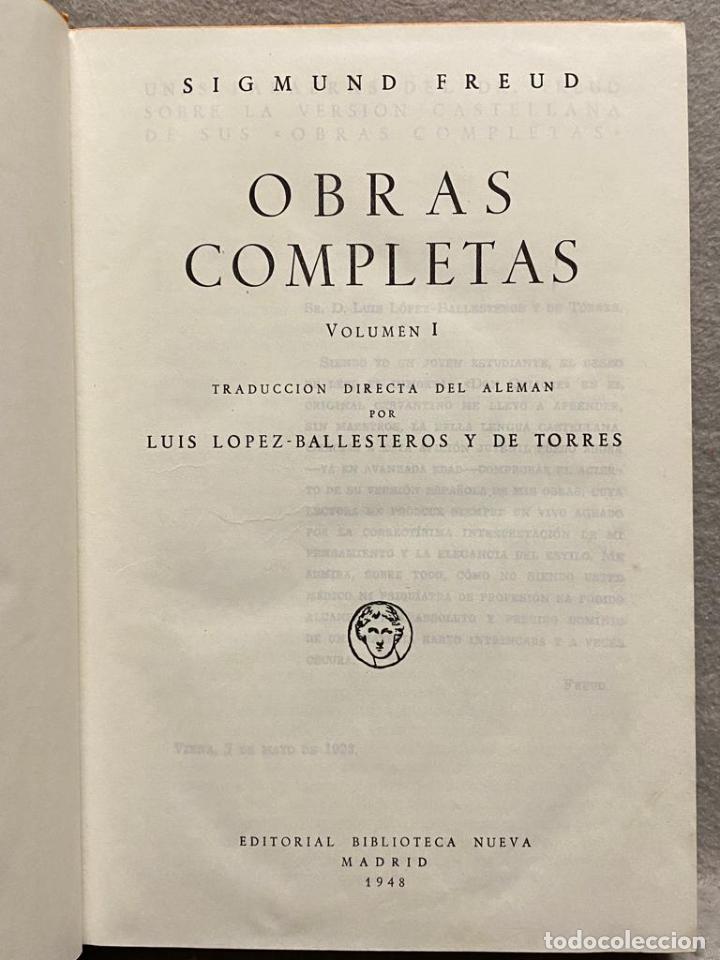 Libros: OBRAS COMPLETAS. Tomos I y II. - FREUD, SIGMUND. - Foto 2