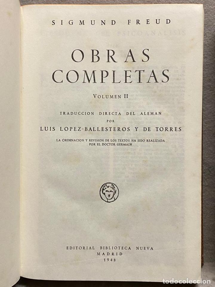 Libros: OBRAS COMPLETAS. Tomos I y II. - FREUD, SIGMUND. - Foto 9