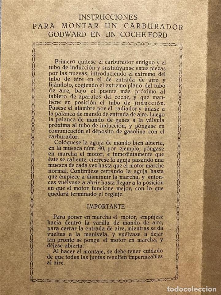 Libros: EL CARBURADOR GODWARD. Folleto. - Foto 9