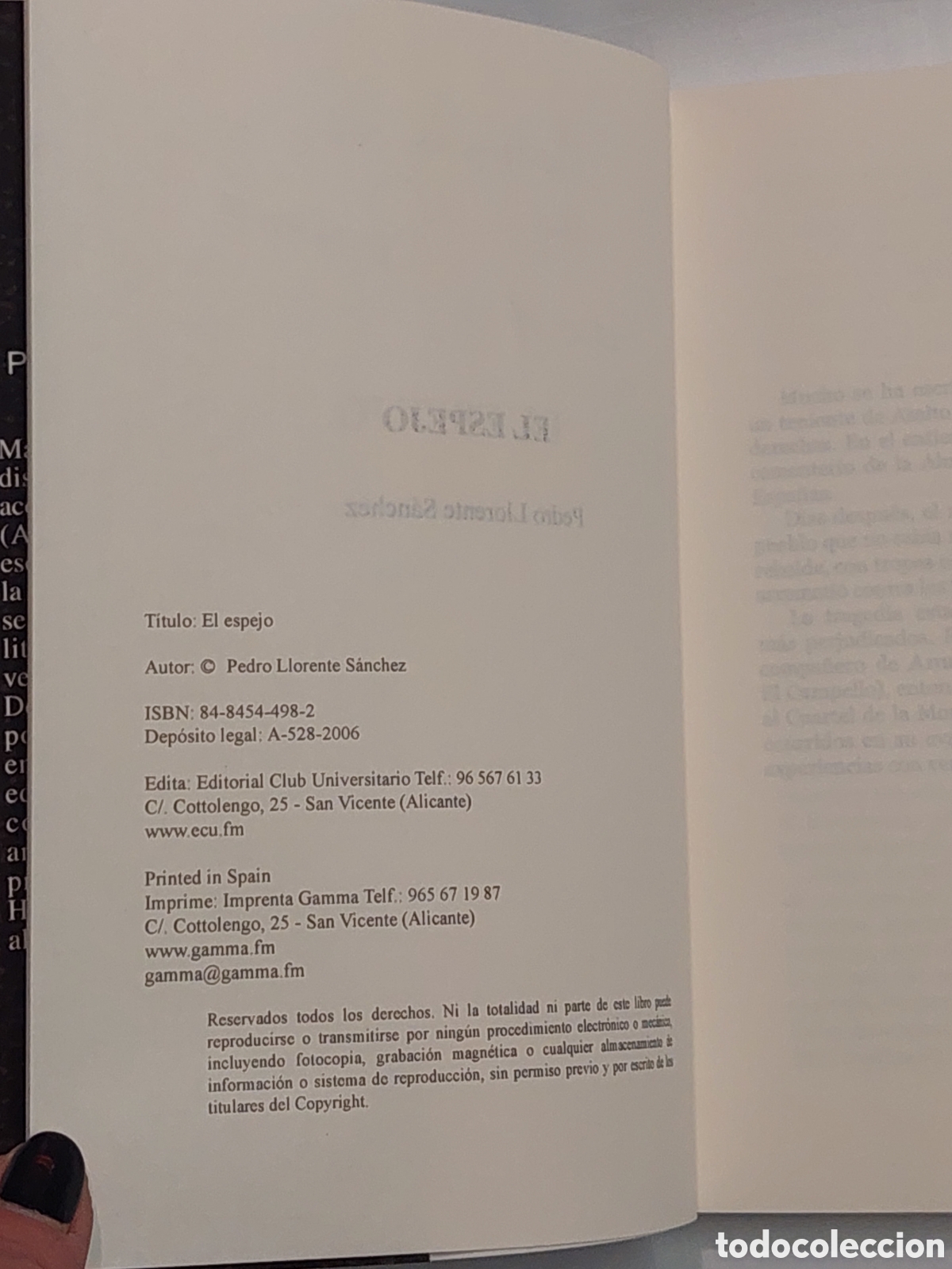 Libros: El espejo . Pedro Llorente S&aacute;nchez - Foto 4