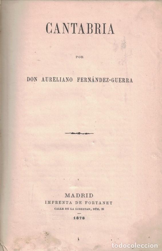 Libros: CANTABRIA. - Fern&aacute;ndez-Guerra. Aureliano, - Foto 1