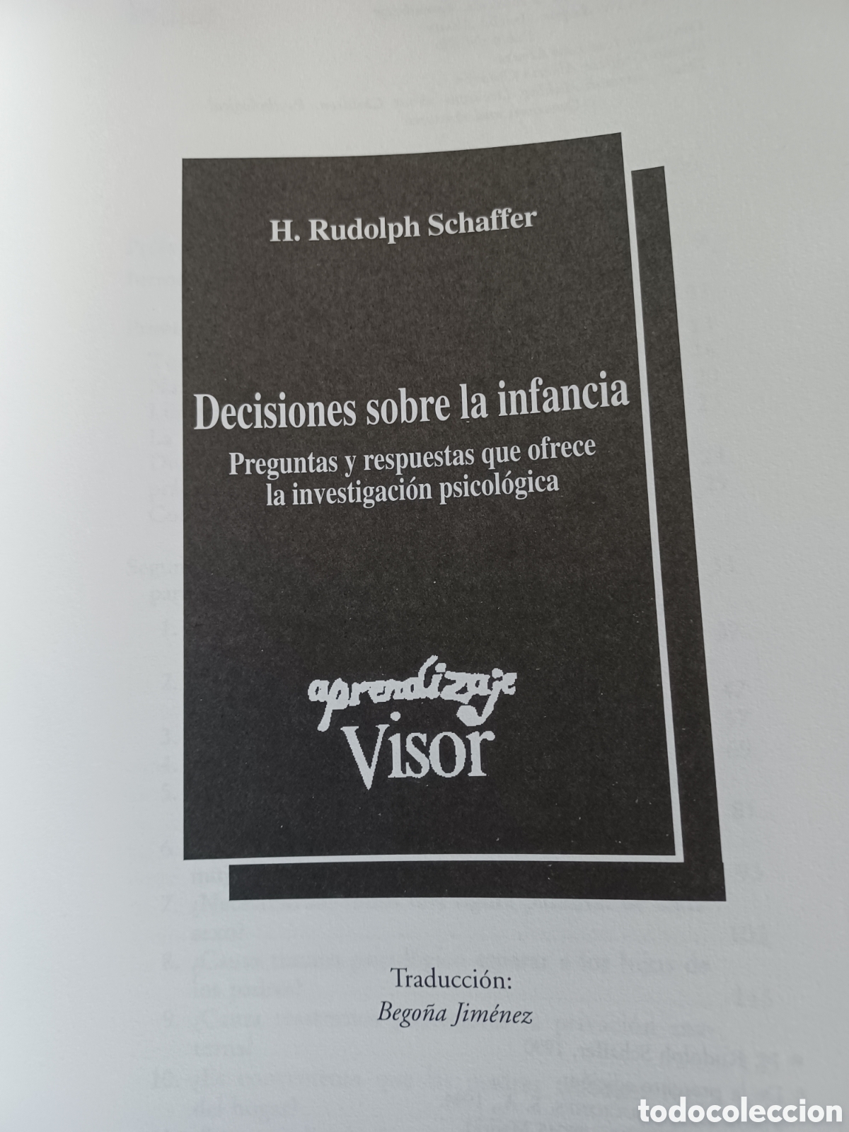 Libros: Barybook 299. Decisiones sobre la infancia H.Rufolph Schaffer Visor - Foto 2