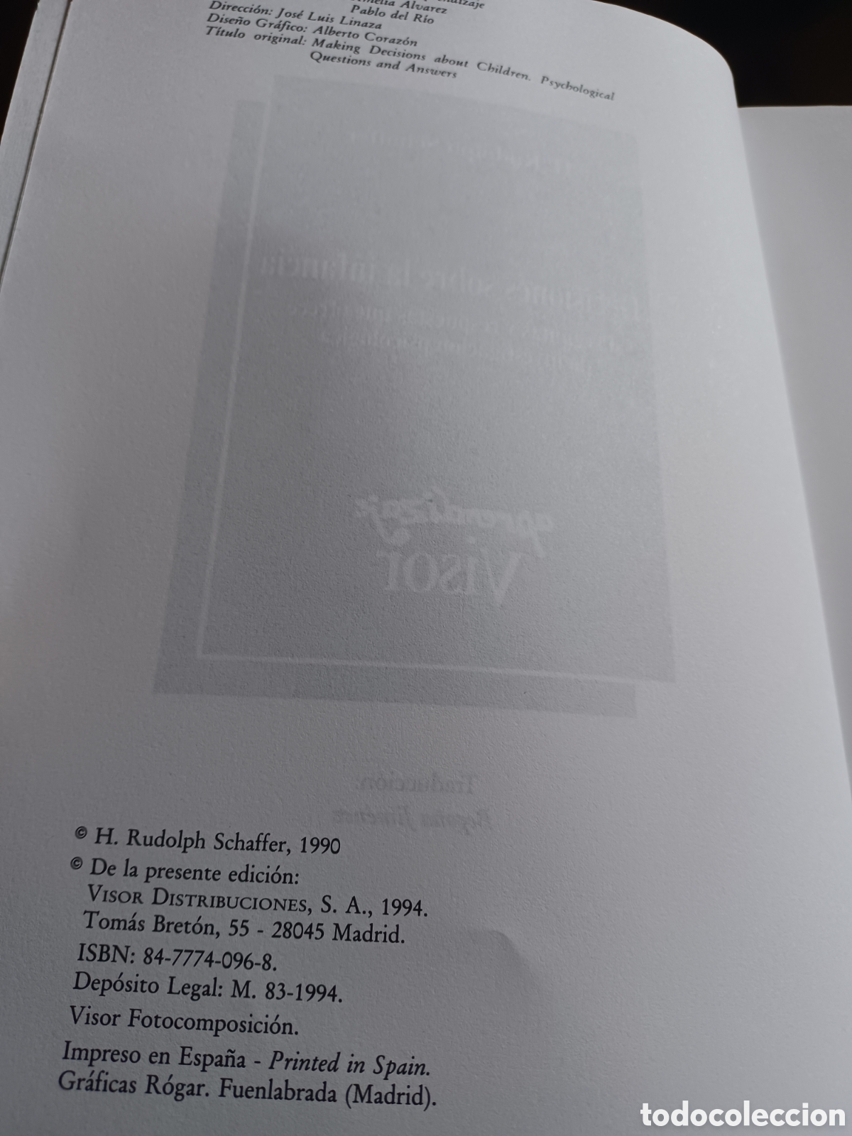 Libros: Barybook 299. Decisiones sobre la infancia H.Rufolph Schaffer Visor - Foto 3