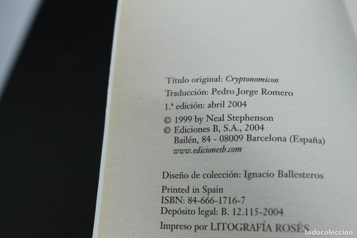 Libros: LOTE 3 TOMOS CRIPTONOMICON EL CODIGO ENIGMA EL CODIGO PONTIFEX EL CODIGO ARETUSA 1&ordf; EDICIONES 2004 - Foto 7