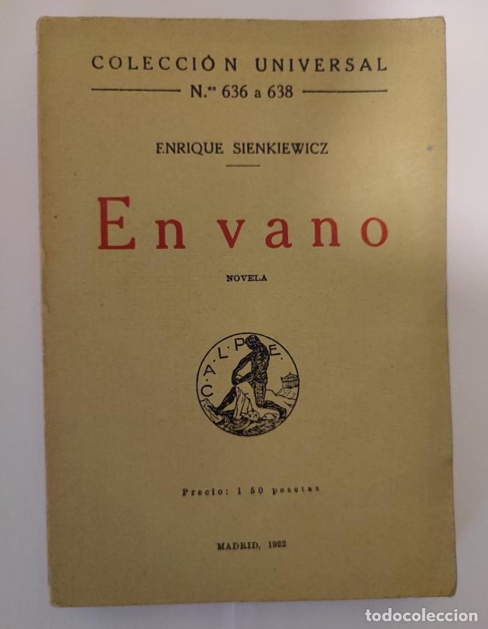 Libros: EN VANO - Enrique Sienkiewicz - Foto 1