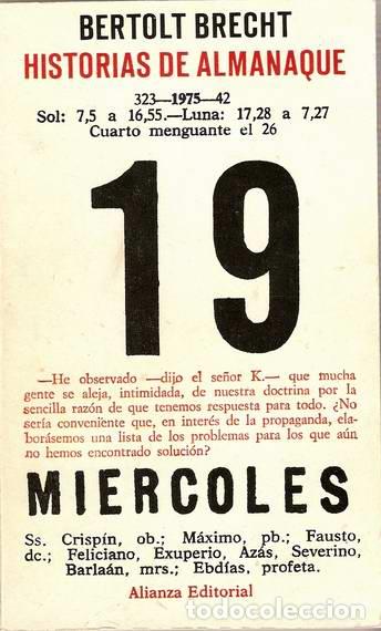 Libros: HISTORIAS DE ALMANAQUE - BRECHT, Bertolt - Foto 1