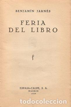 Libros: FERIA DEL LIBRO - JARN&Eacute;S, Benjam&iacute;n - Foto 1