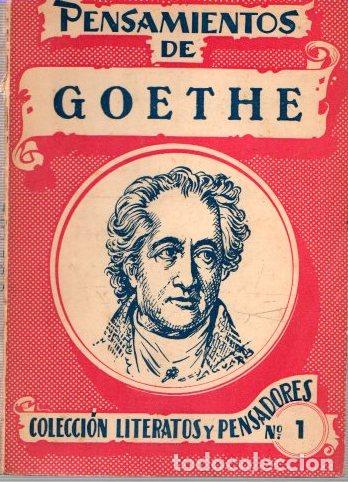 Libros: Pensamientos de Goethe - NO CONSTA AUTOR - Foto 1