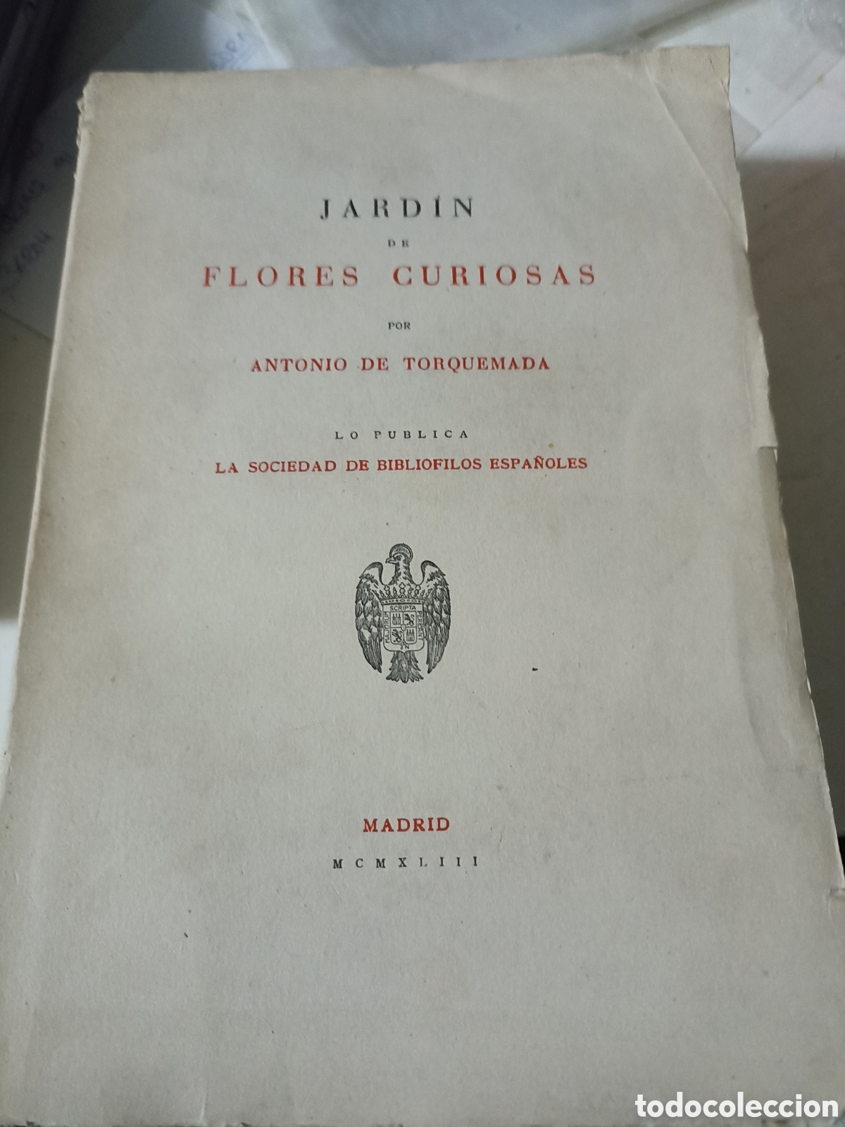 Libros: JARDIN DE FLORES CURIOSAS. - TORQUEMADA, Antonio de. - Foto 2