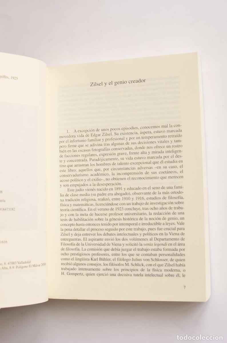 Libros: El Genio. G&eacute;nesis de un concepto - ZILSEL, Edgar - Foto 4