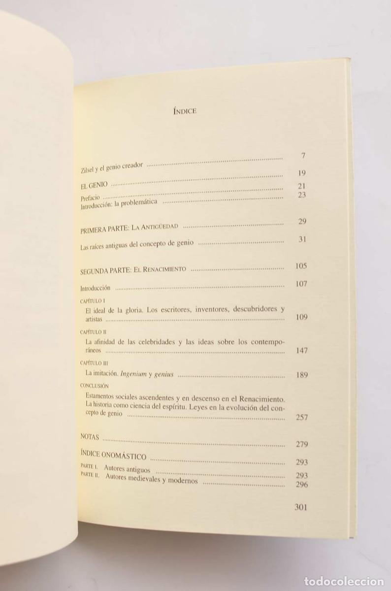 Libros: El Genio. G&eacute;nesis de un concepto - ZILSEL, Edgar - Foto 5