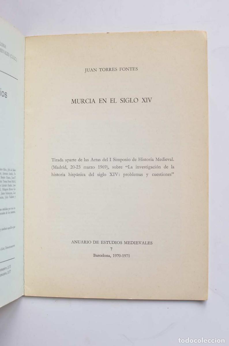 Libros: Murcia en el siglo XIV - TORRES FONTES, Juan - Foto 2