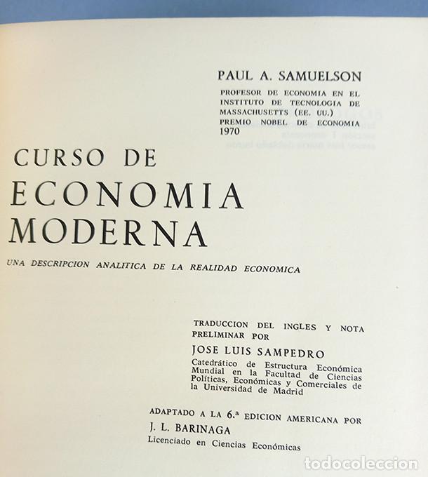 Libros: Paul A. Samuelson. Curso de econom&iacute;a moderna. Traducci&oacute;n Jos&eacute; Luis Sampedro - Foto 3
