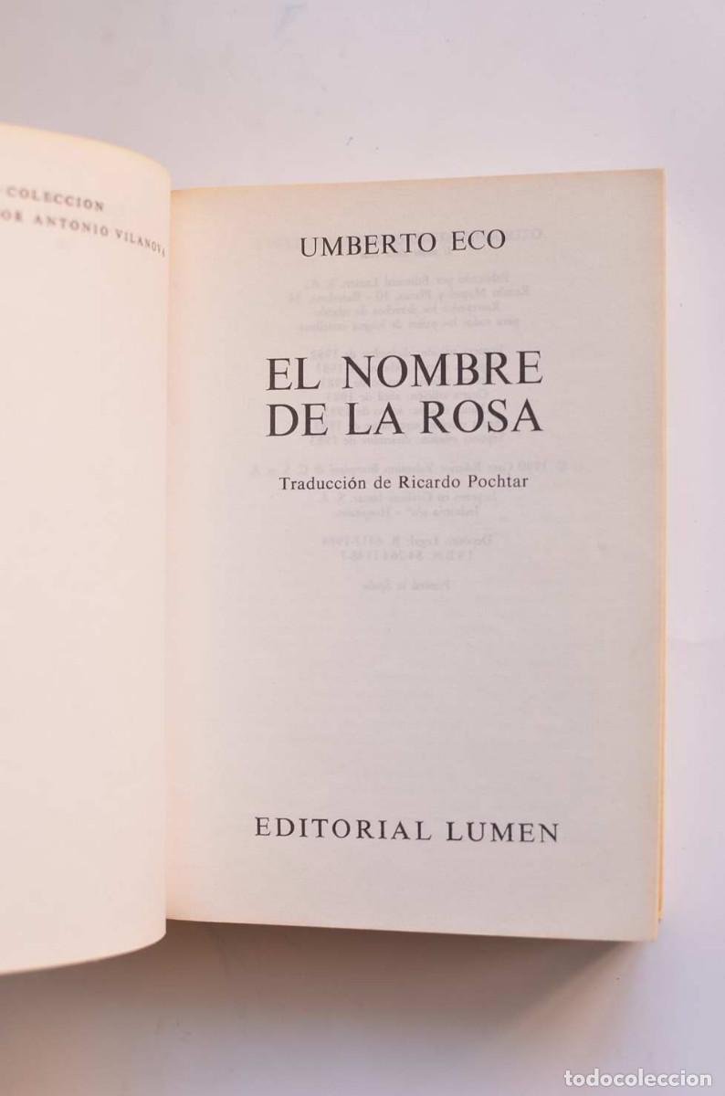 Libros: El nombre de la rosa - ECO, Umberto - Foto 3