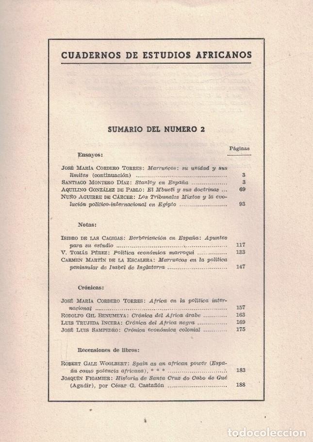 Libros: CUADERNOS DE ESTUDIOS AFRICANOS. N&ordm; 2. - AA.VV. - Foto 3