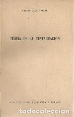 Libros: TEORIA DE LA RESTAURACION - CALVO SERER, RAFAEL - Foto 1
