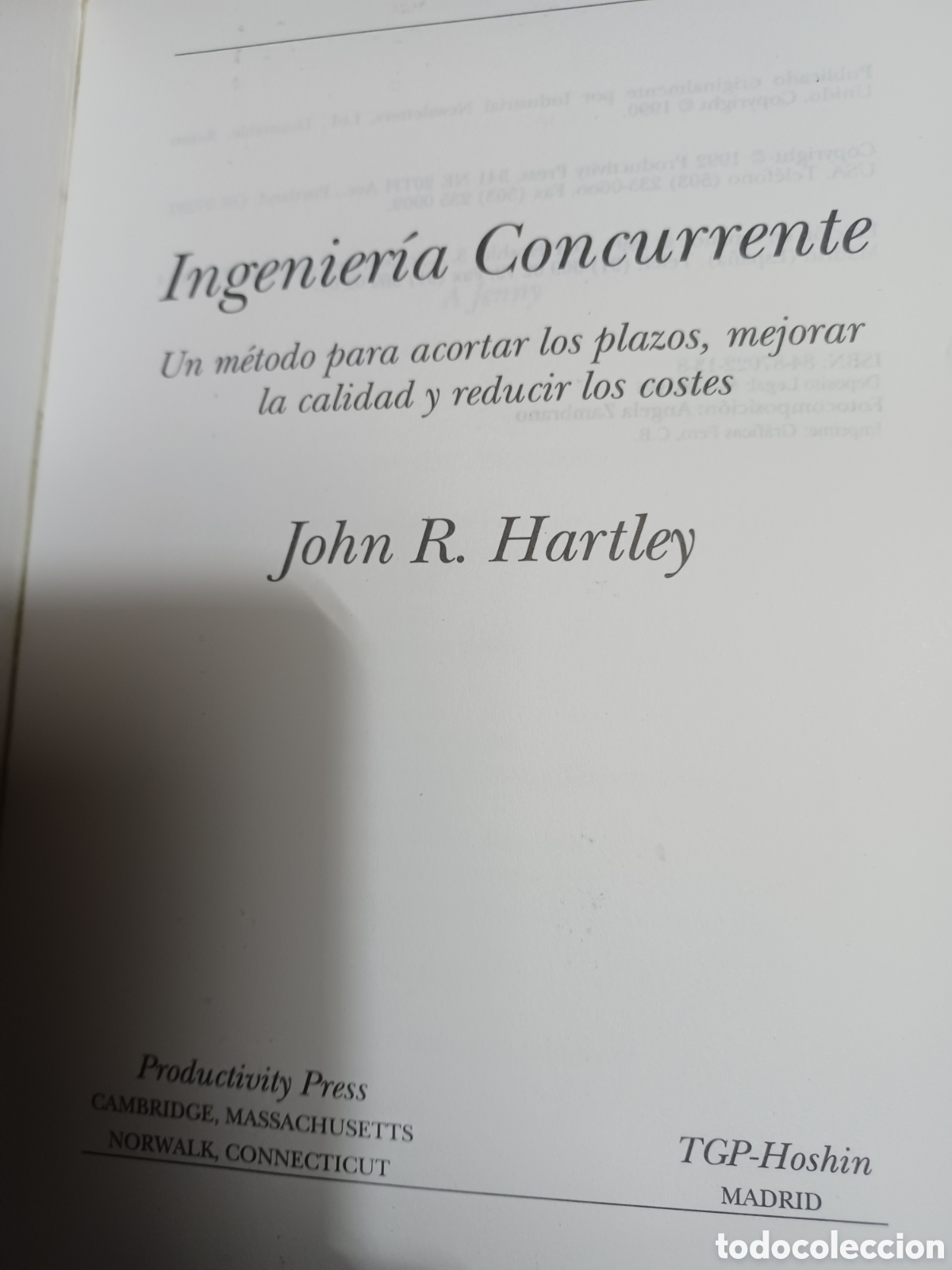 Libros: Barybook C92 Ingenier&iacute;a concurrente Jhon R.Hartley - Foto 3