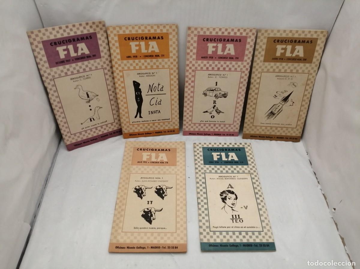Libri di seconda mano: PACK 6 EJEMPLARES DE CRUCIGRAMAS FLA (CON ALGUNOS JUEGOS RESUELTOS A L&Aacute;PIZ (A&Ntilde;OS 50)