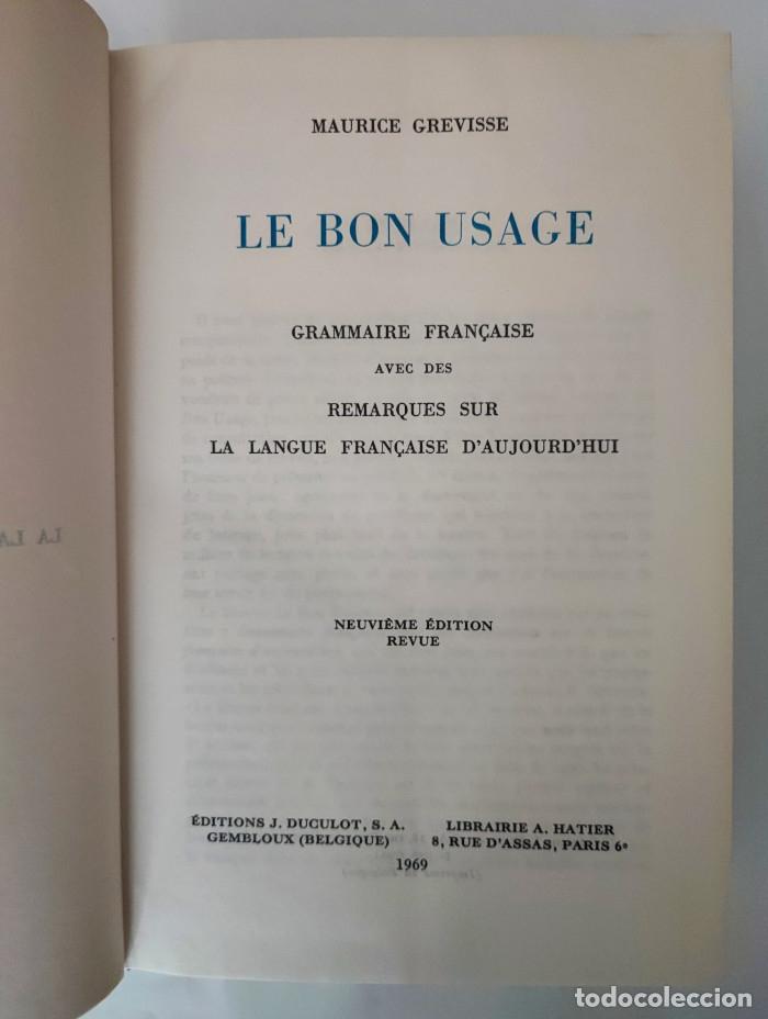 Libros: LE BON USAGE: GRAMMAIRE FRAN&Ccedil;AISE - Maurice Grevisse - Foto 2