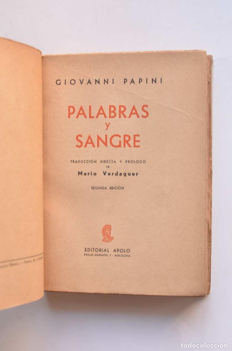 Libros: Palabras y sangre - PAPINI, Giovanni - Foto 2