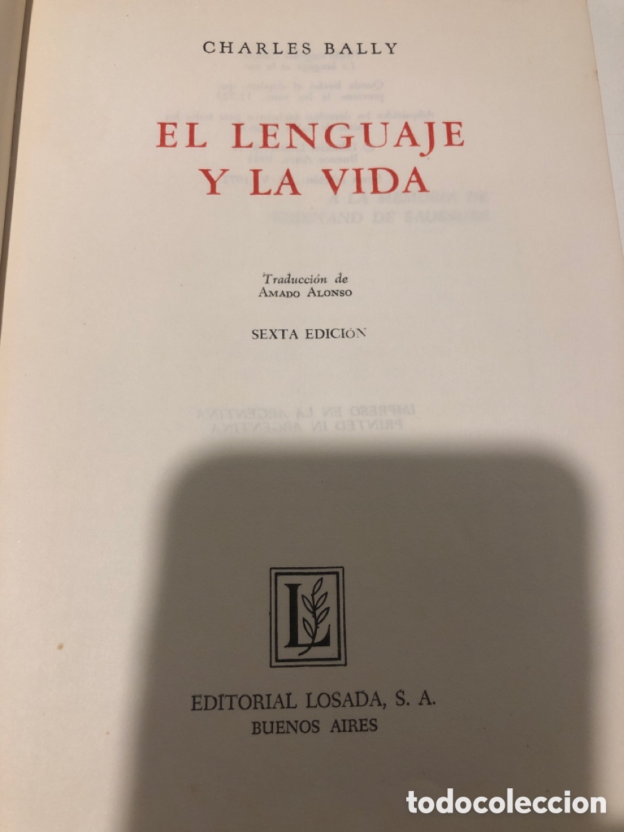 Libros: El lenguaje y la vida. Charles Bally. A1est1 - Foto 2