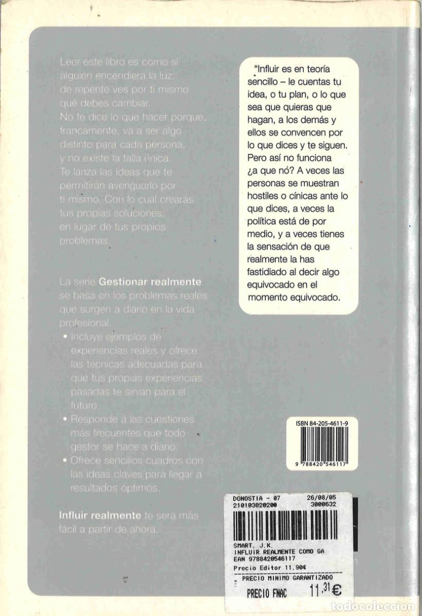 Libros: Influir realmente. J.K.Smart. 2005 - Foto 2