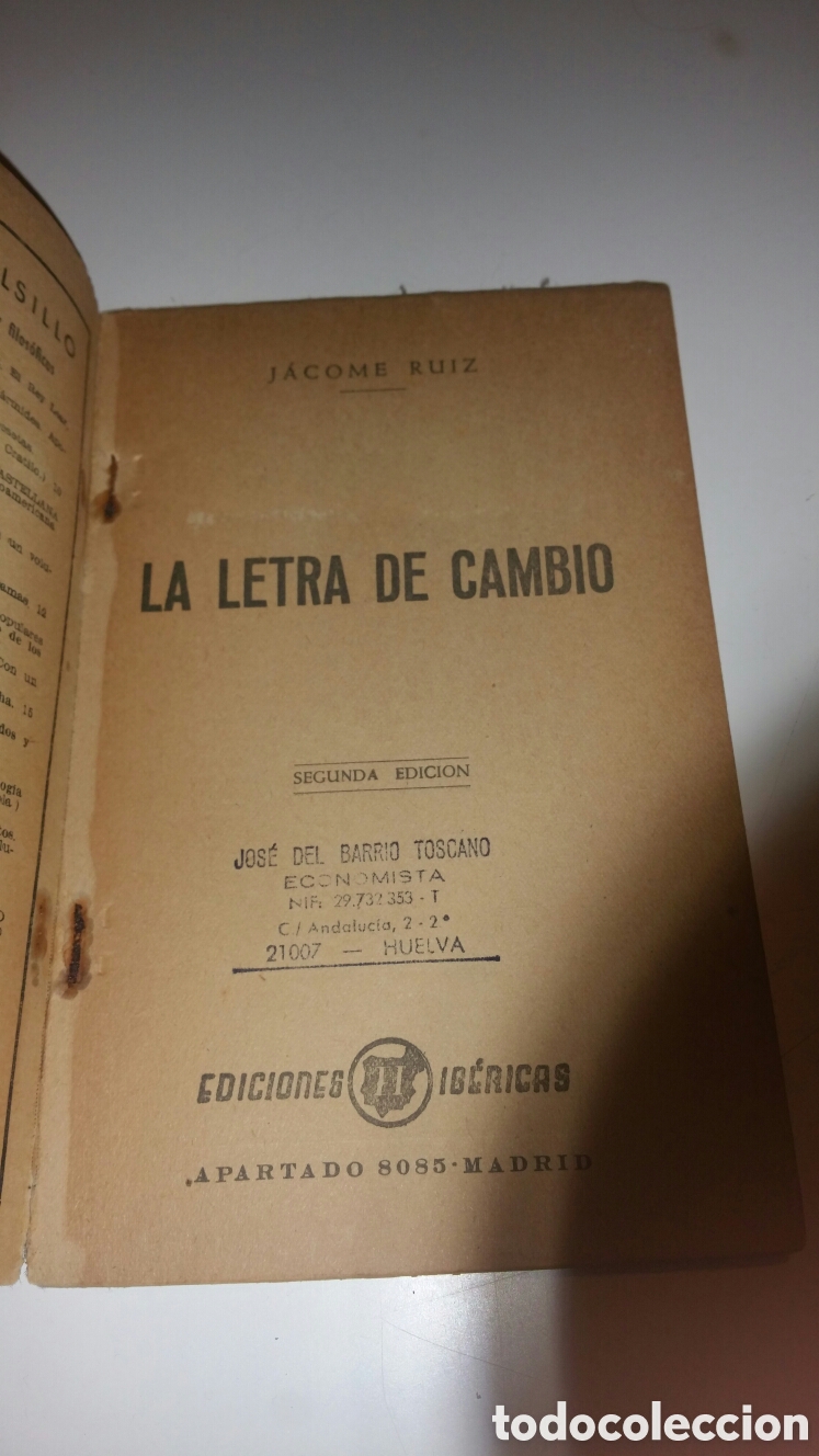Libros: La letra de cambio. Jacome Ruiz, num. 47. - Foto 4