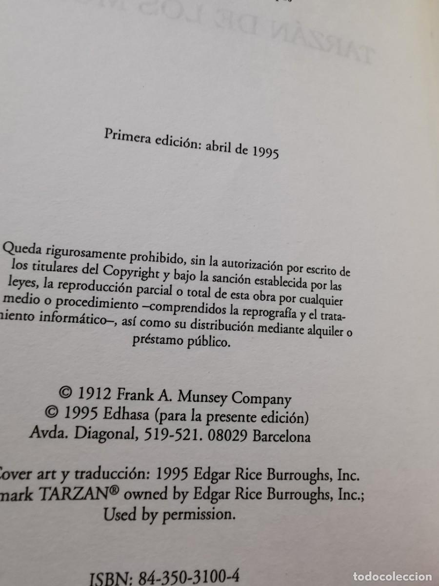 Libros: TARZ&Aacute;N DE LOS MONOS. EDGAR RICE BURROUGHS. EDHASA - Foto 3