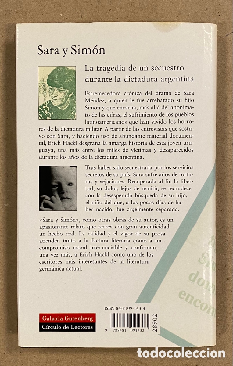Libros: SARA Y SIM&Oacute;N, UNA HISTORIA SIN FIN. ERICH HACKL. C&Iacute;RCULO DE LECTORES 1998. - Foto 5