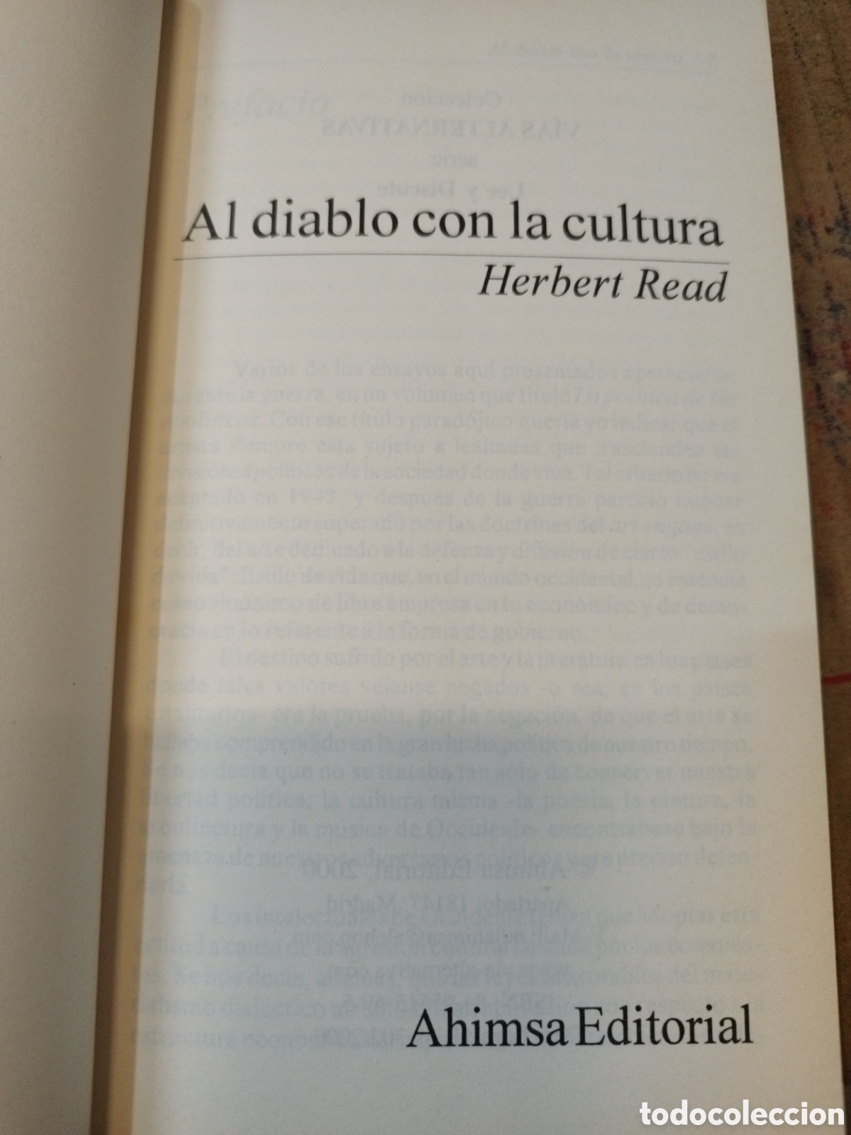 Libros: AL DIABLO CON LA CULTURA - READ, Herbert. - Foto 3