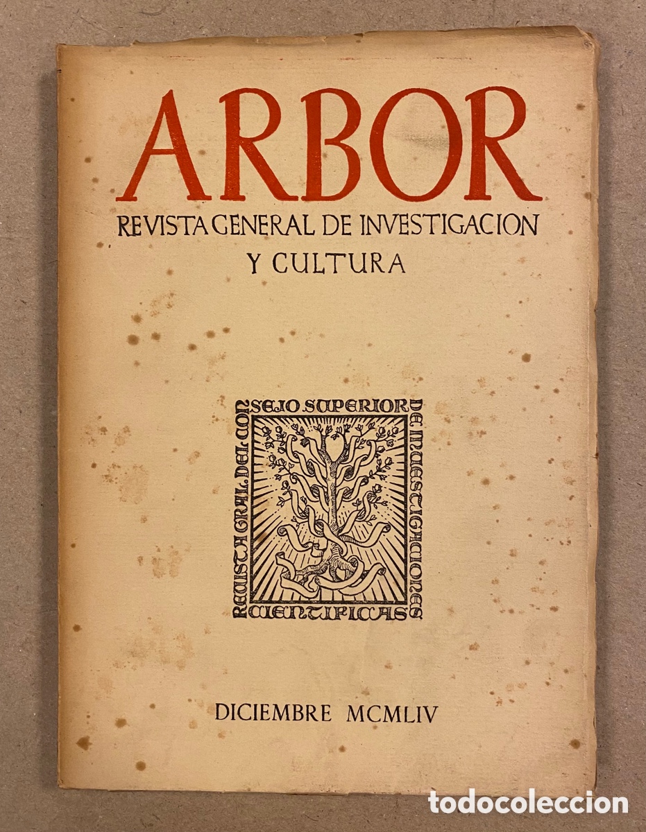 Libri di seconda mano: ARBOR TOM&Oacute; XXIX N&deg; 168 (1954). REVISTA GENERAL DE INVESTIGACI&Oacute;N Y CULTURA.