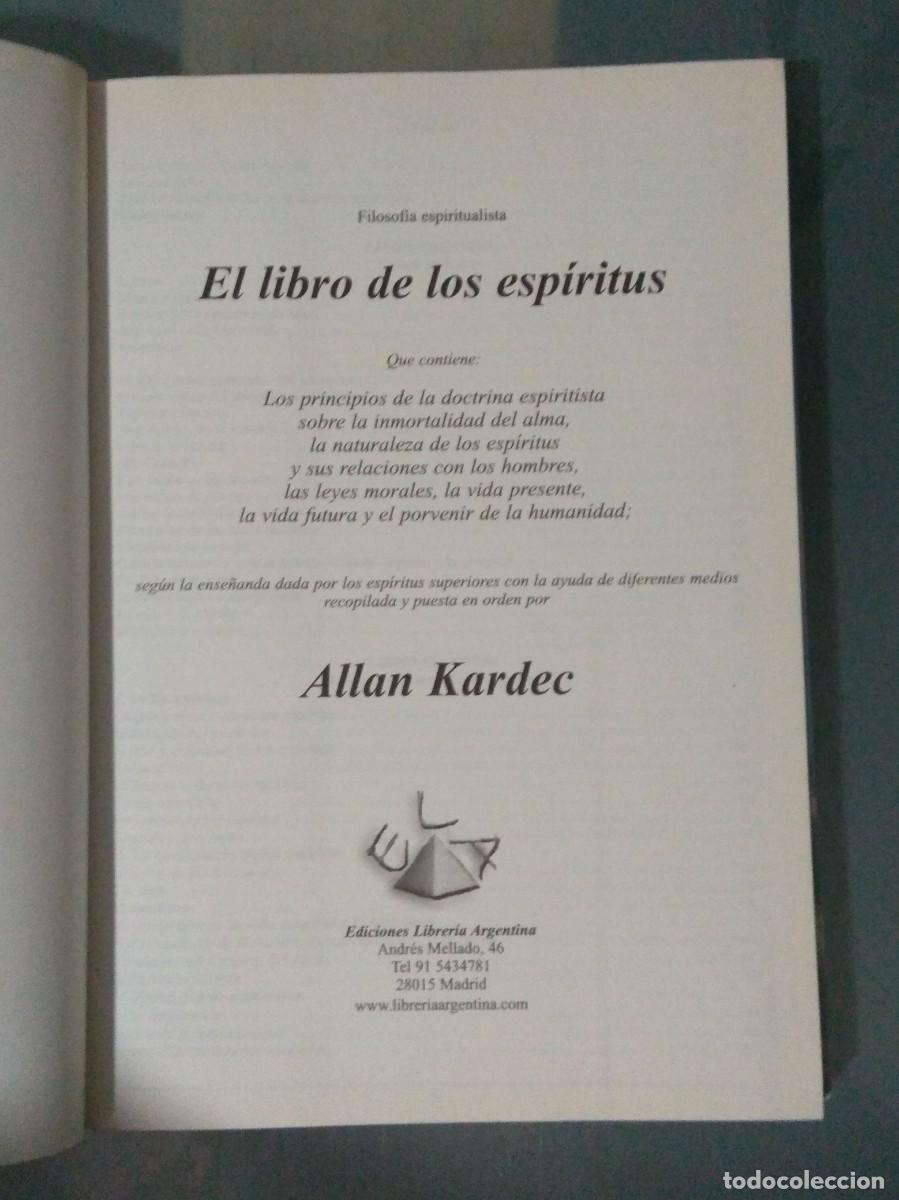 Libros: EL LIBRO DE LOS ESPIRITUS. ALLAN KARDEC. - Foto 2
