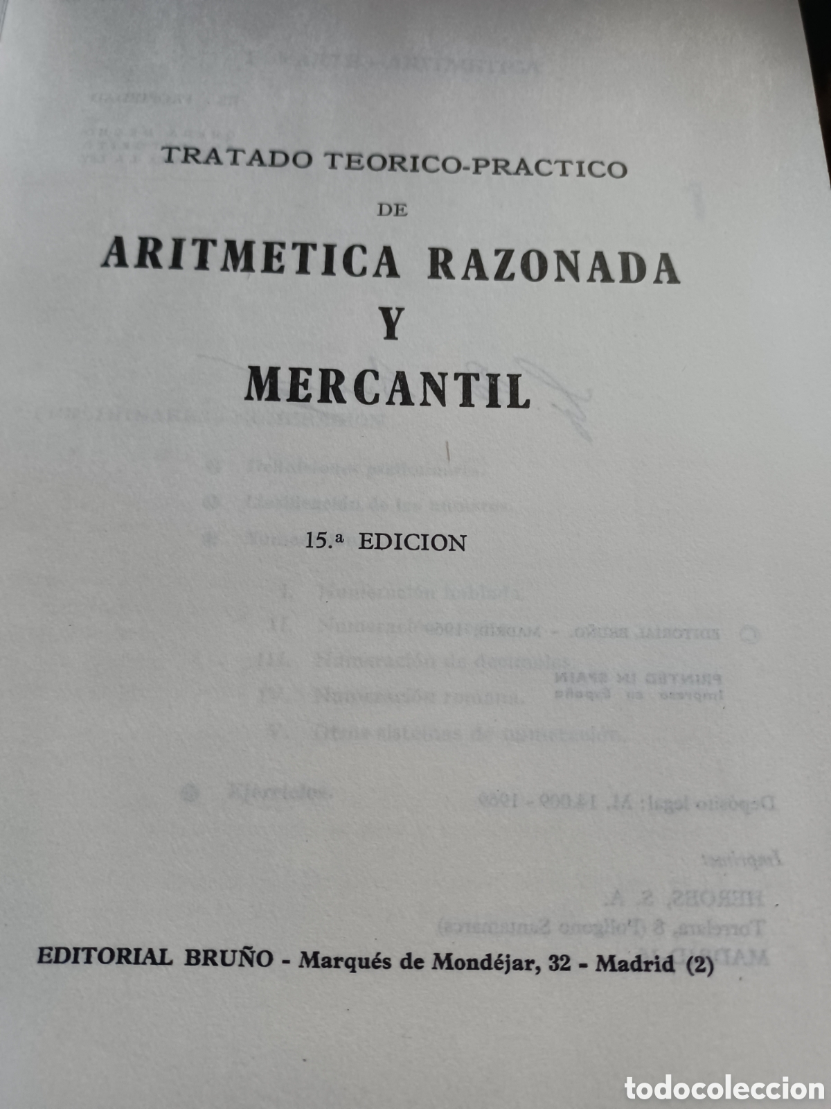 Libros: Barybook 114 Aritm&eacute;tica razonada y mercantil Bru&ntilde;o - Foto 2