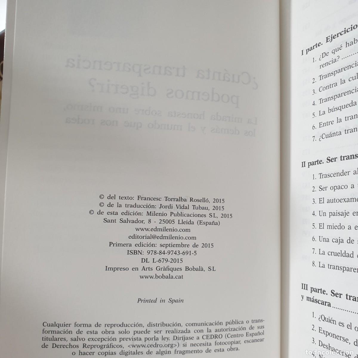 Libros: &iquest;CUANTA TRANSPARENCIA PODEMOS DIGERIR? Francesc Torralba - Foto 4