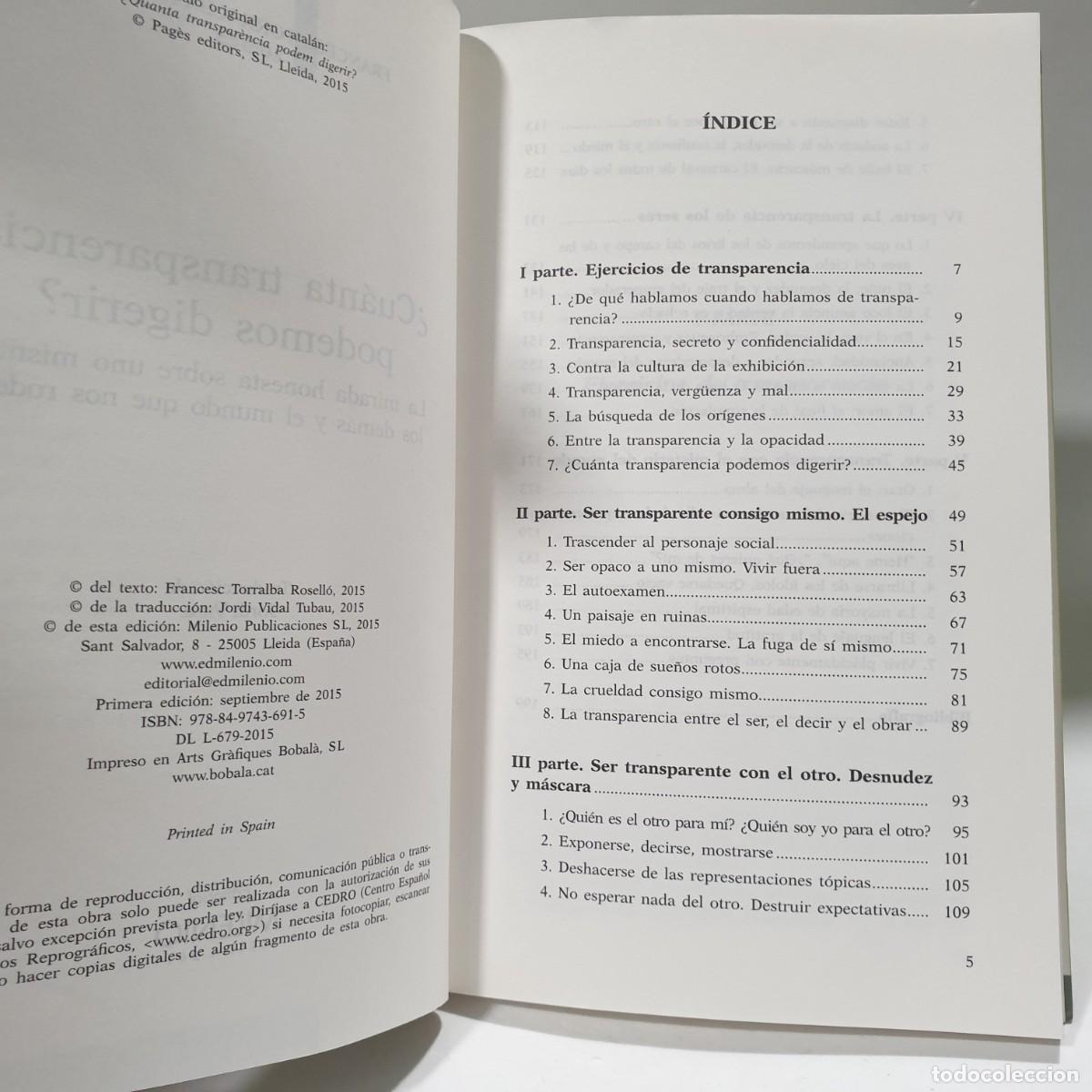 Libros: &iquest;CUANTA TRANSPARENCIA PODEMOS DIGERIR? Francesc Torralba - Foto 5