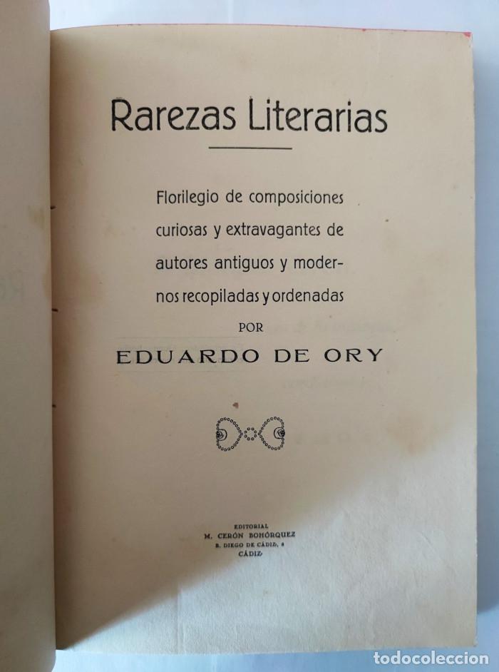 Libros: RAREZAS LITERARIAS - Eduardo De Ory - Foto 2