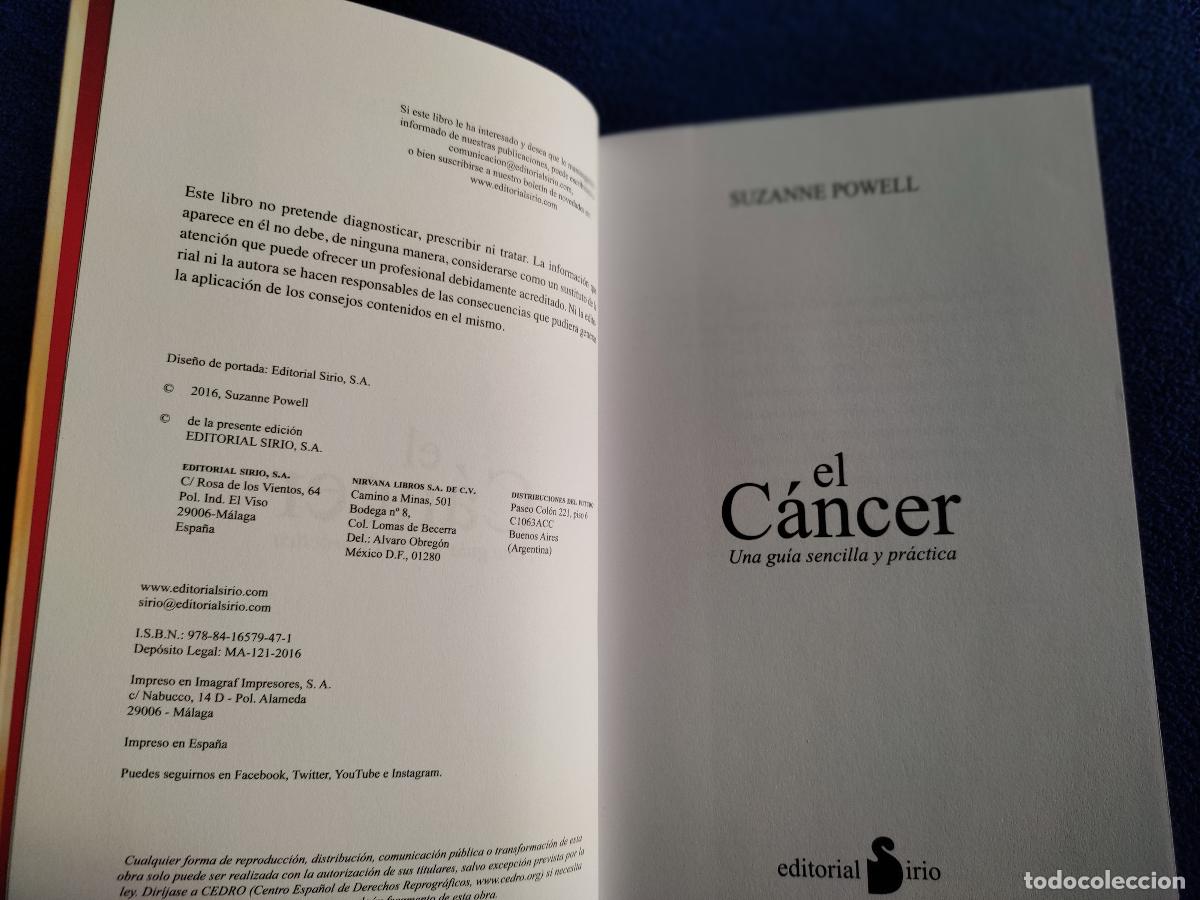 Libros: EL C&Aacute;NCER Suzanne Powell Ediciones Sirio 2016 - Foto 5