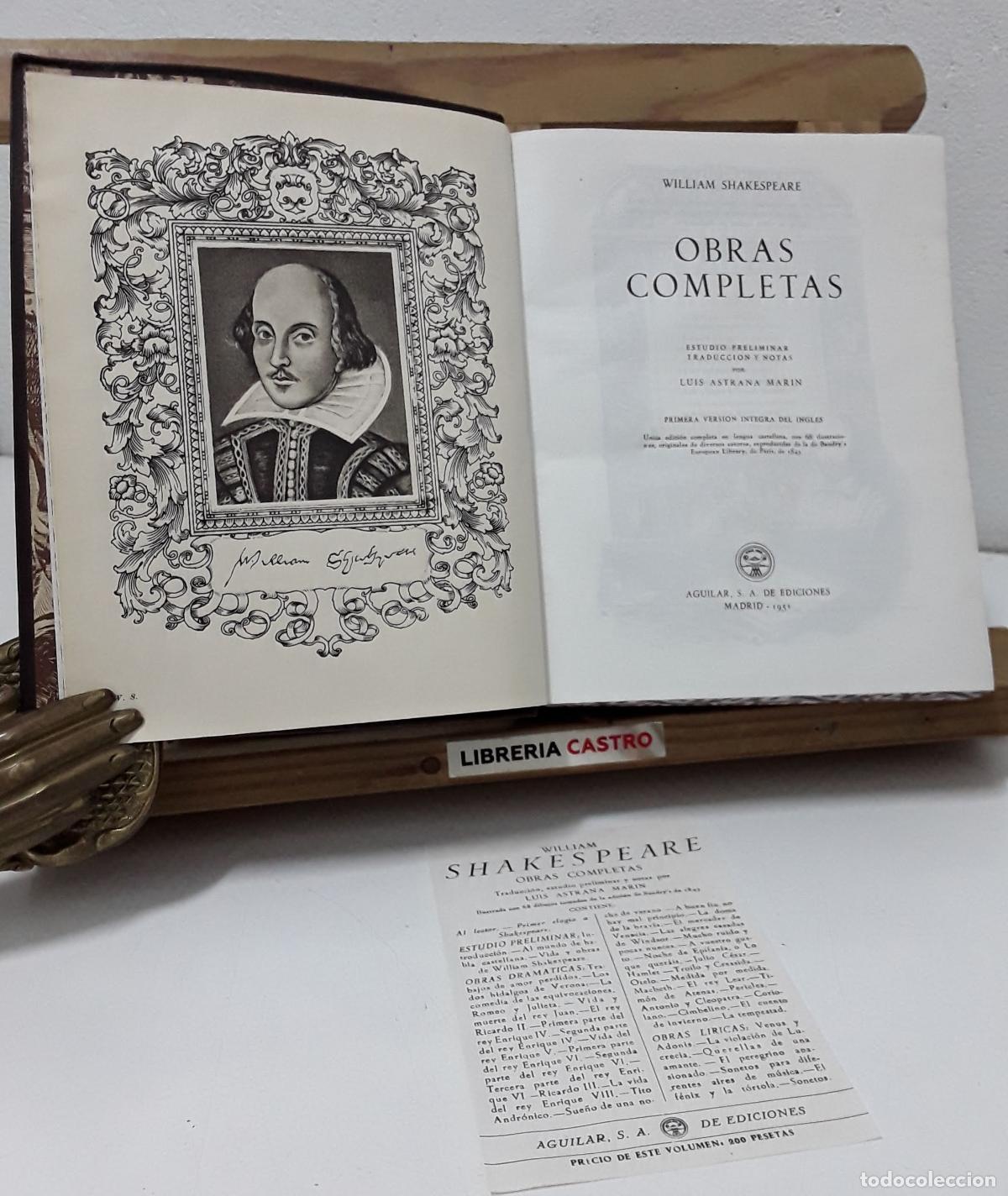 Libros: Obras completas. William Shakespeare - William Shakespeare - Foto 1